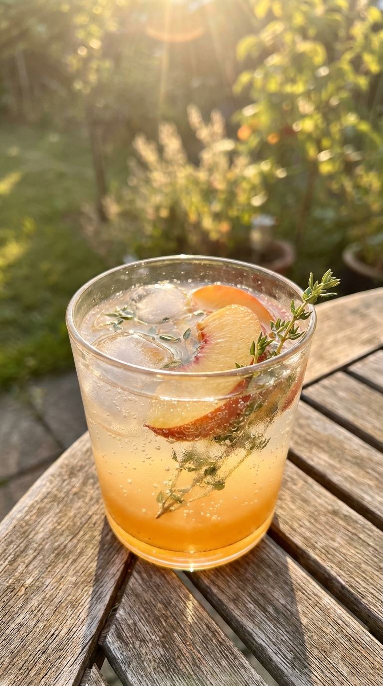 Peach and Thyme Fizz