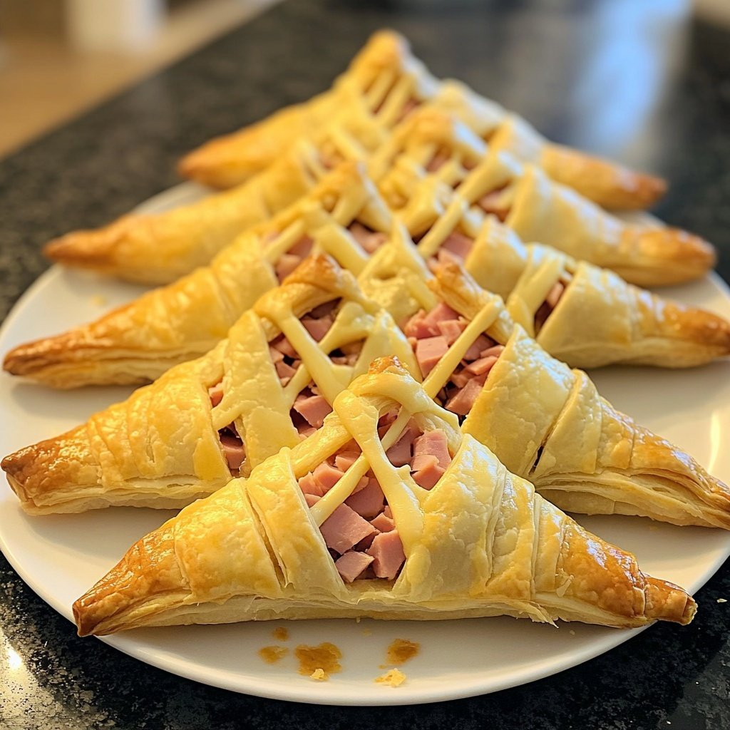 Ham & Cheese Puff Pastry Christmas Trees
