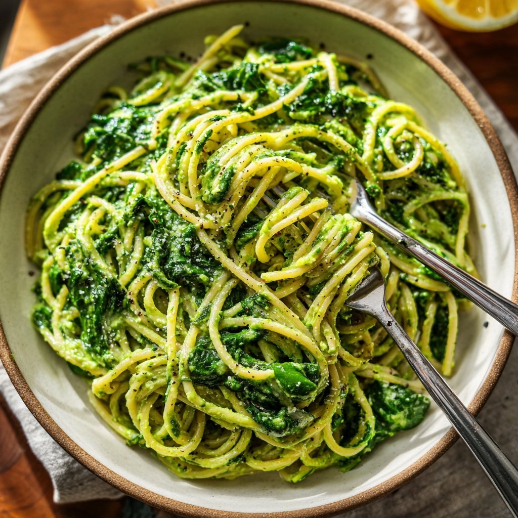 Creamy Avocado and Spinach Pasta