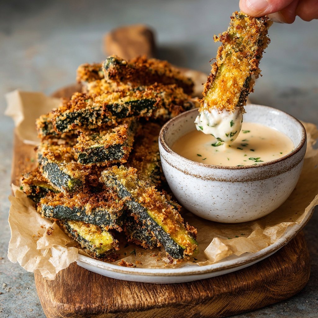 Baked Zucchini Fries with Dip