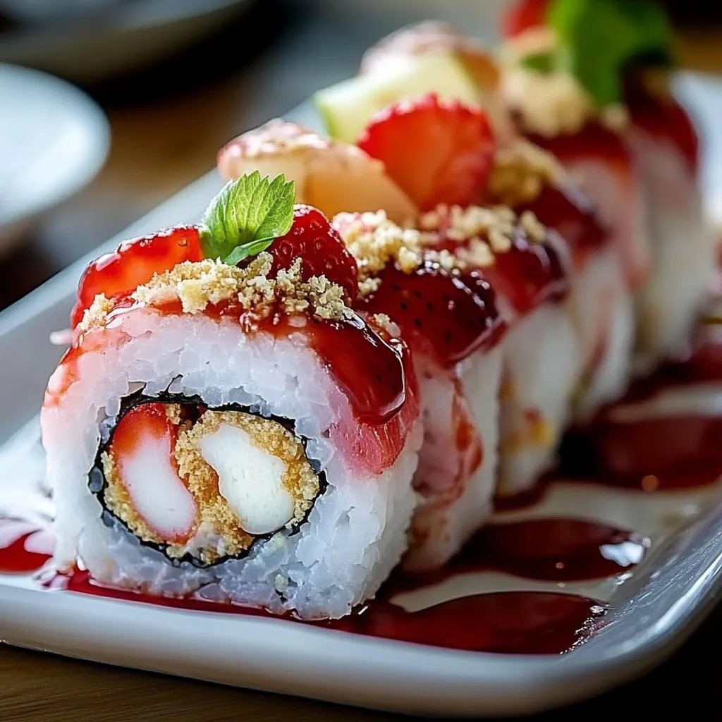 Strawberry Shortcake Sushi Rolls
