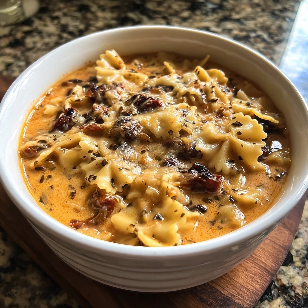 Creamy Dried Tomato Lasagna Soup