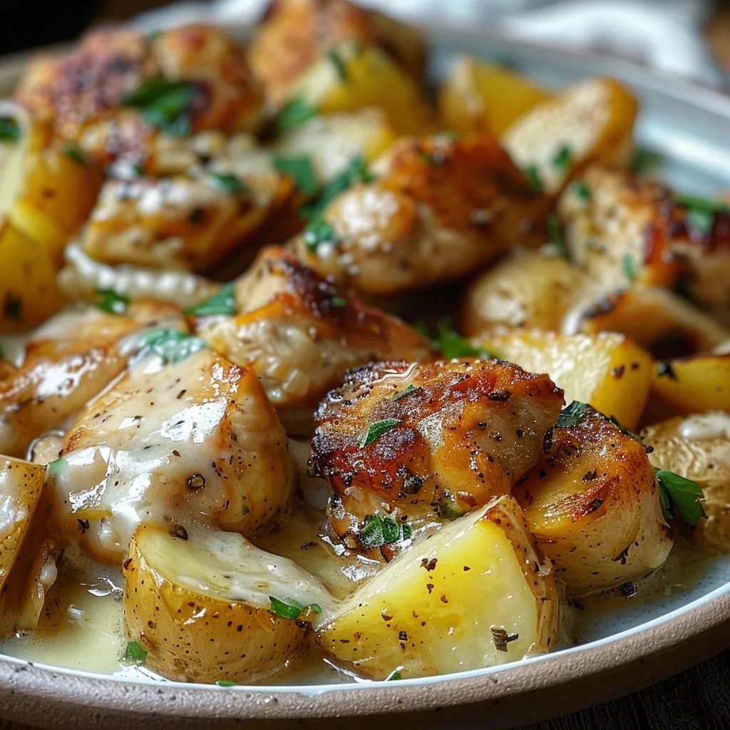 Garlic Parmesan Crockpot Chicken and Potatoes