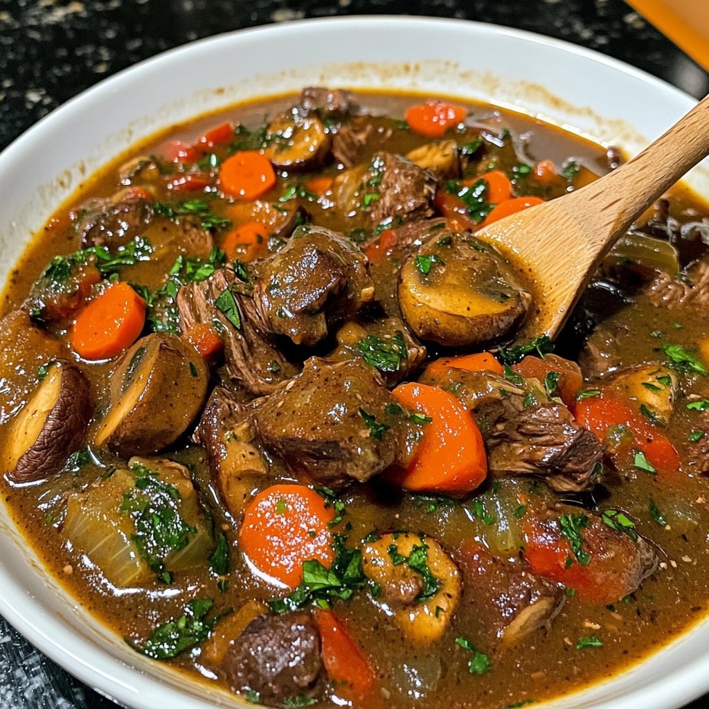 Venison Stew with Mushrooms