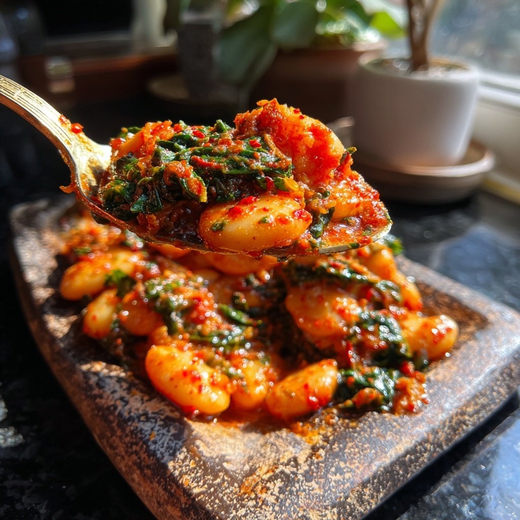 Gochujang Butter Beans with Escarole