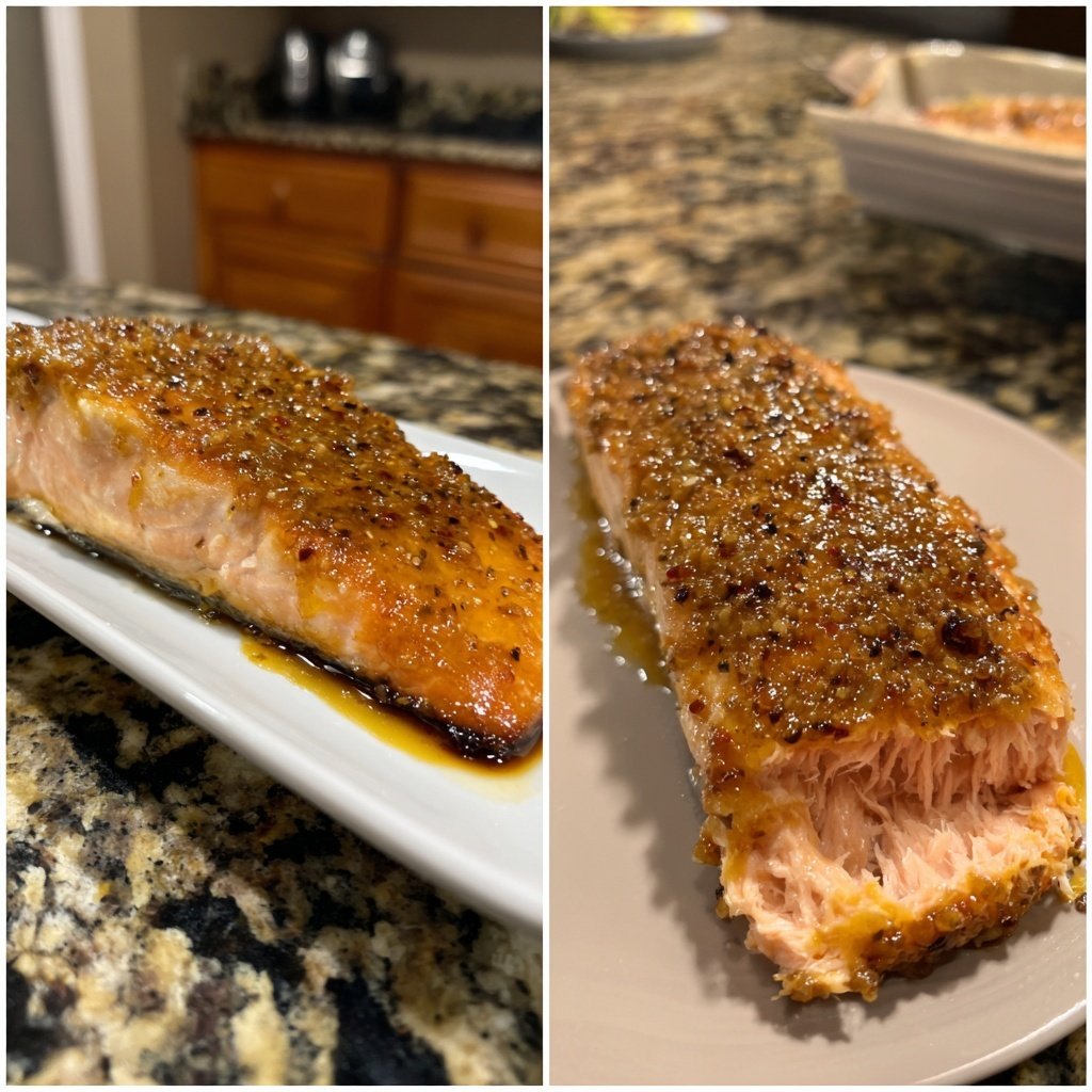 Crunchy Maple Mustard Salmon