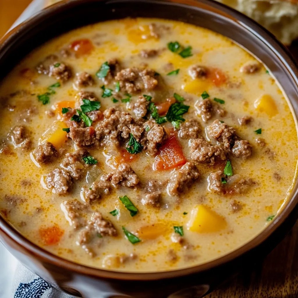 Crockpot Cheeseburger Soup