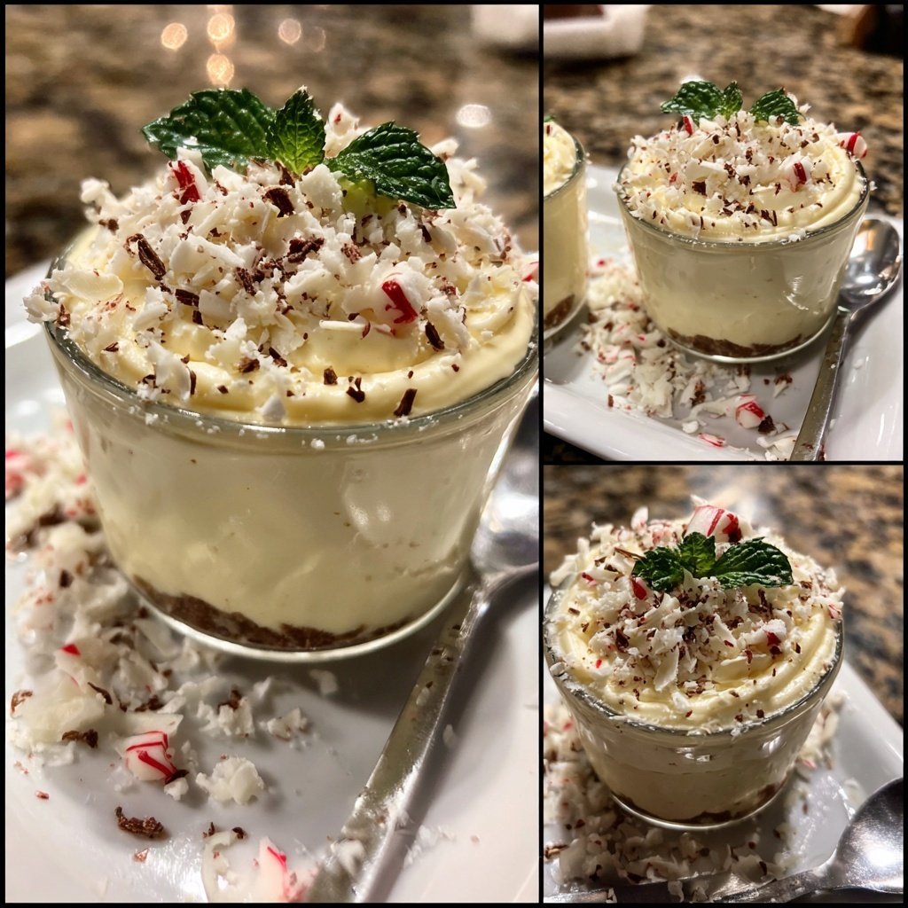 Peppermint White Chocolate Mousse Cups
