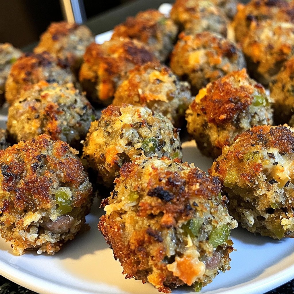 Spicy Stuffing Sausage Balls