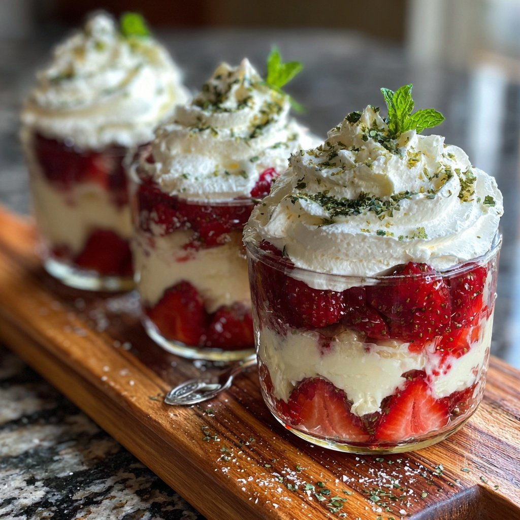 Strawberry Shortcake Pudding Cups