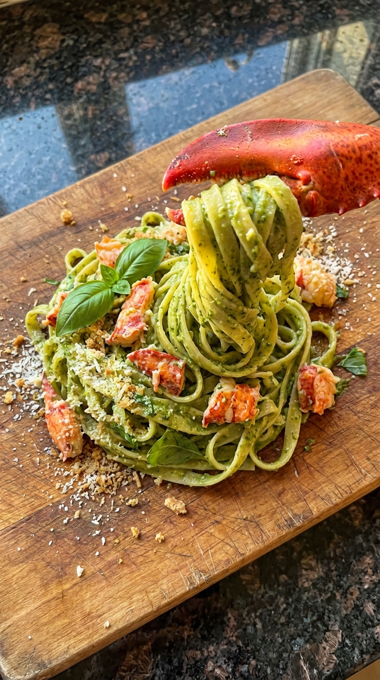 Lobster Pesto Fettuccine