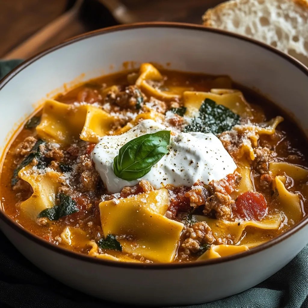 Easy Creamy Lasagna Soup Recipe
