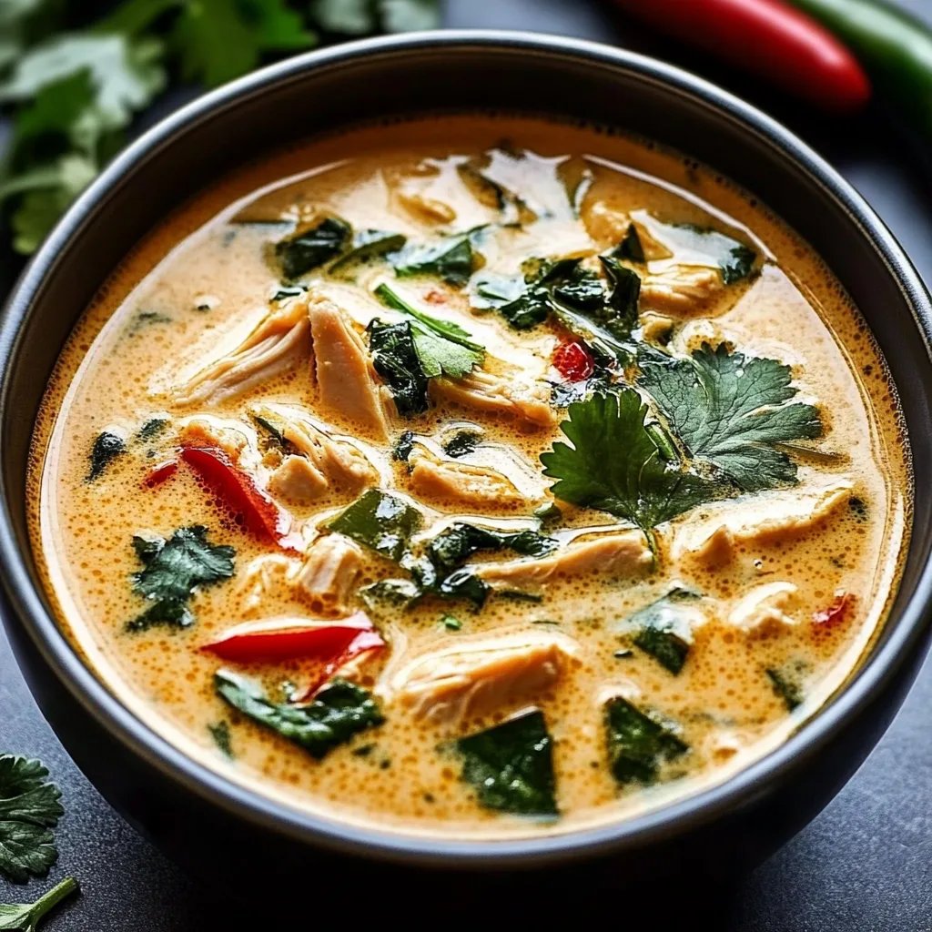 Crockpot Thai Coconut Chicken Soup