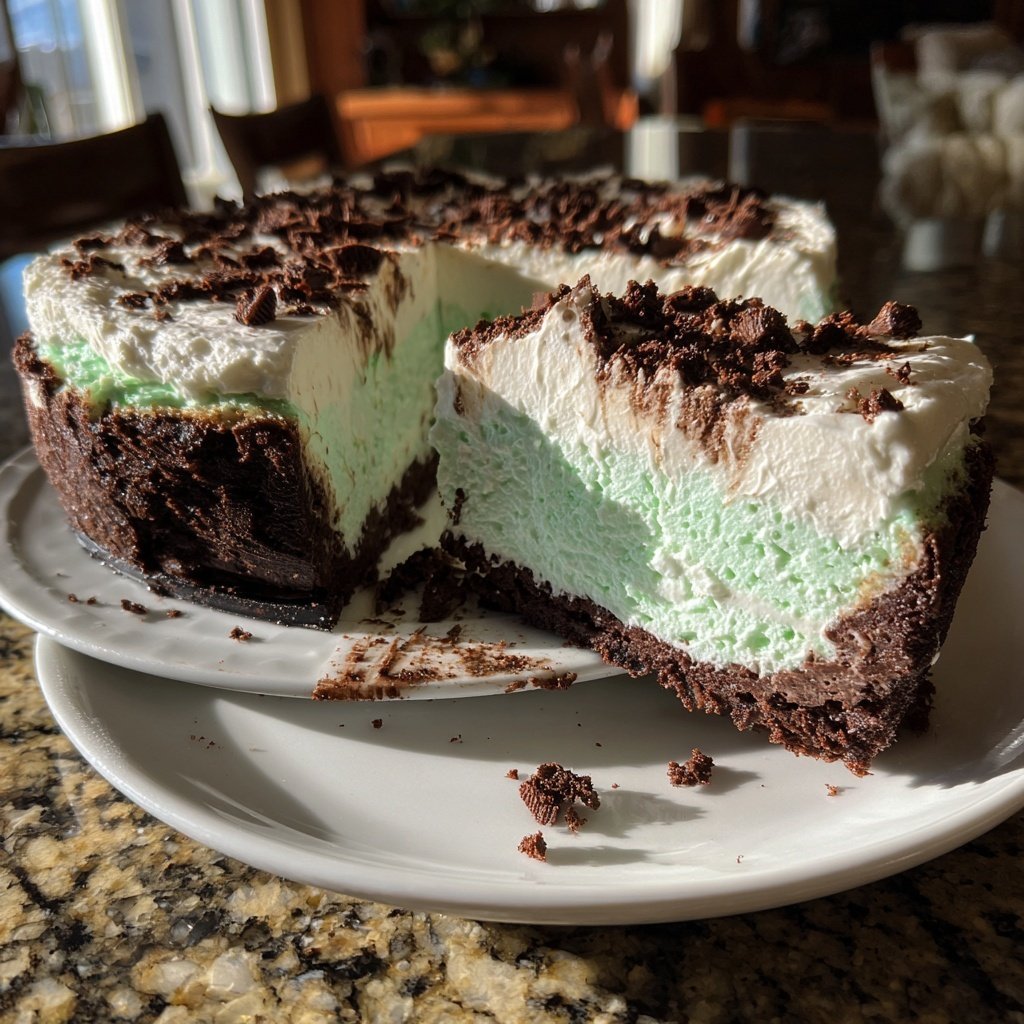 Peppermint Cheesecake with Chocolate Crust