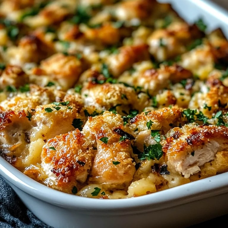 Easy Chicken & Stuffing Casserole