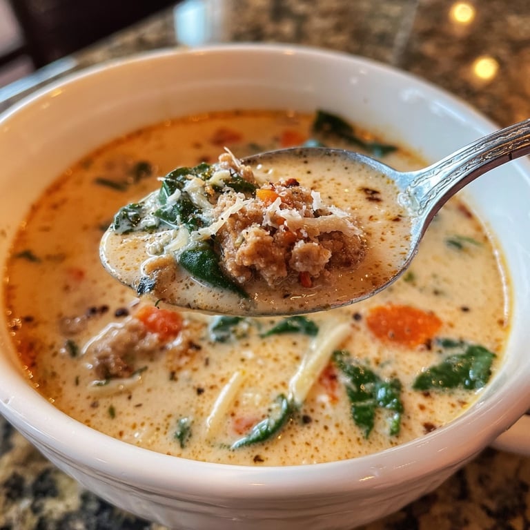 Creamy Parmesan Italian Sausage Soup